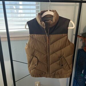 Filson Olive Green Brown Quilted Down Vest